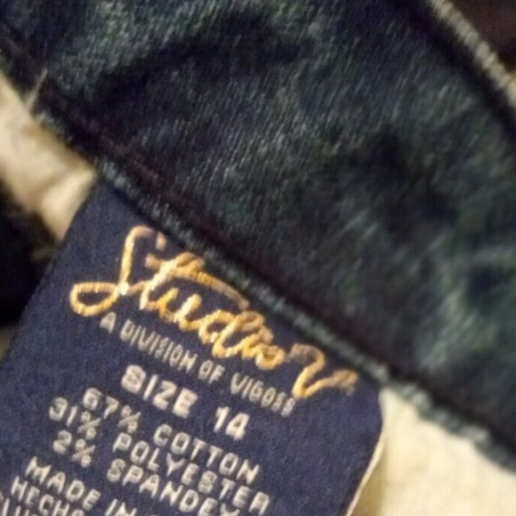 Girls Jeans Studio V Jeans Vigoss size 14 denim boho peace - Picture 6 of 6